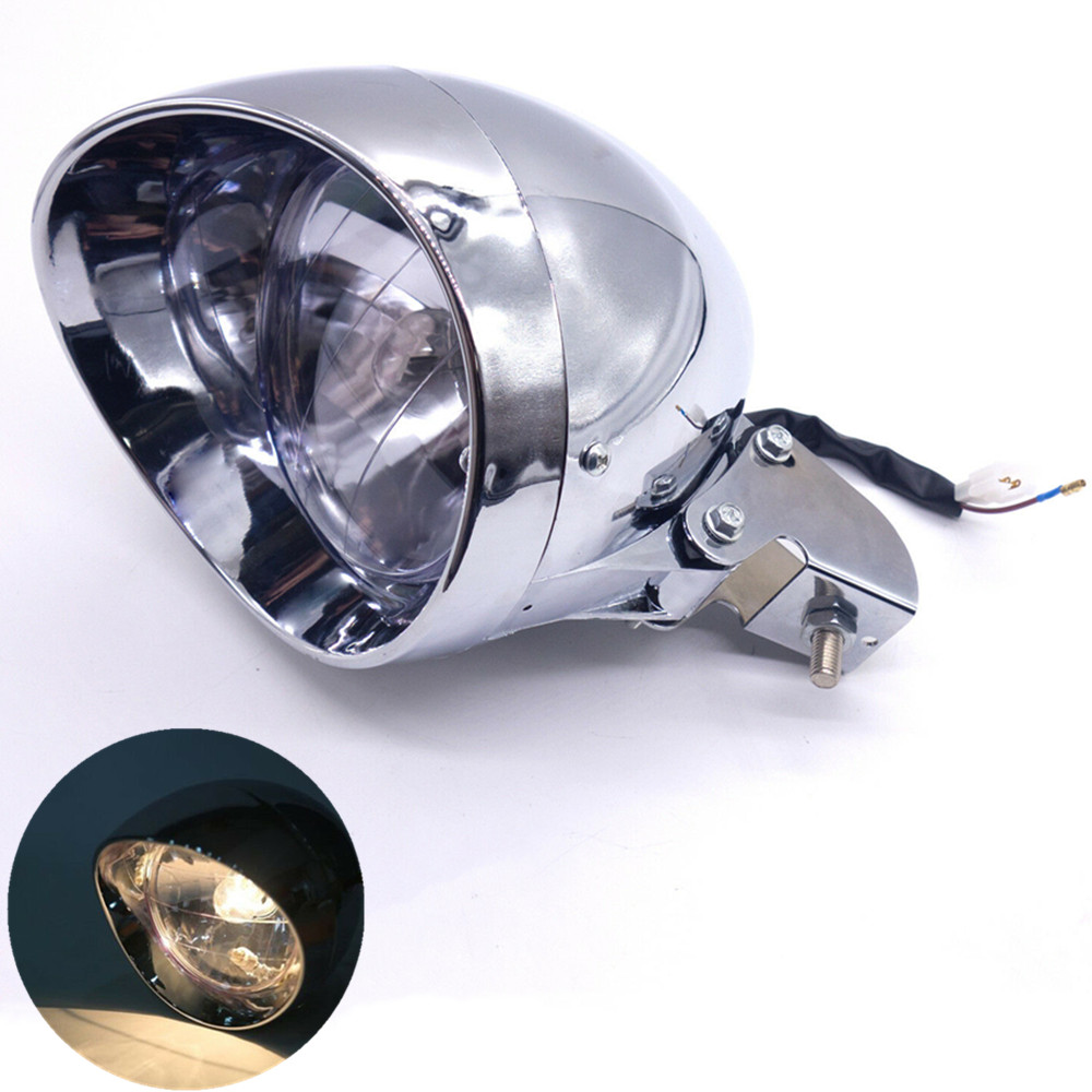 Chrome Motorcycle Bullet Headlight Head Light For Harley Honda Yamaha