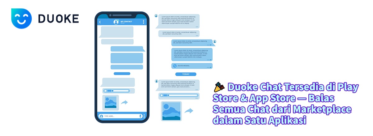 🎉 Duoke Chat Tersedia di Play Store & App Store — Balas Semua Chat dari Marketplace dalam Satu Aplikasi