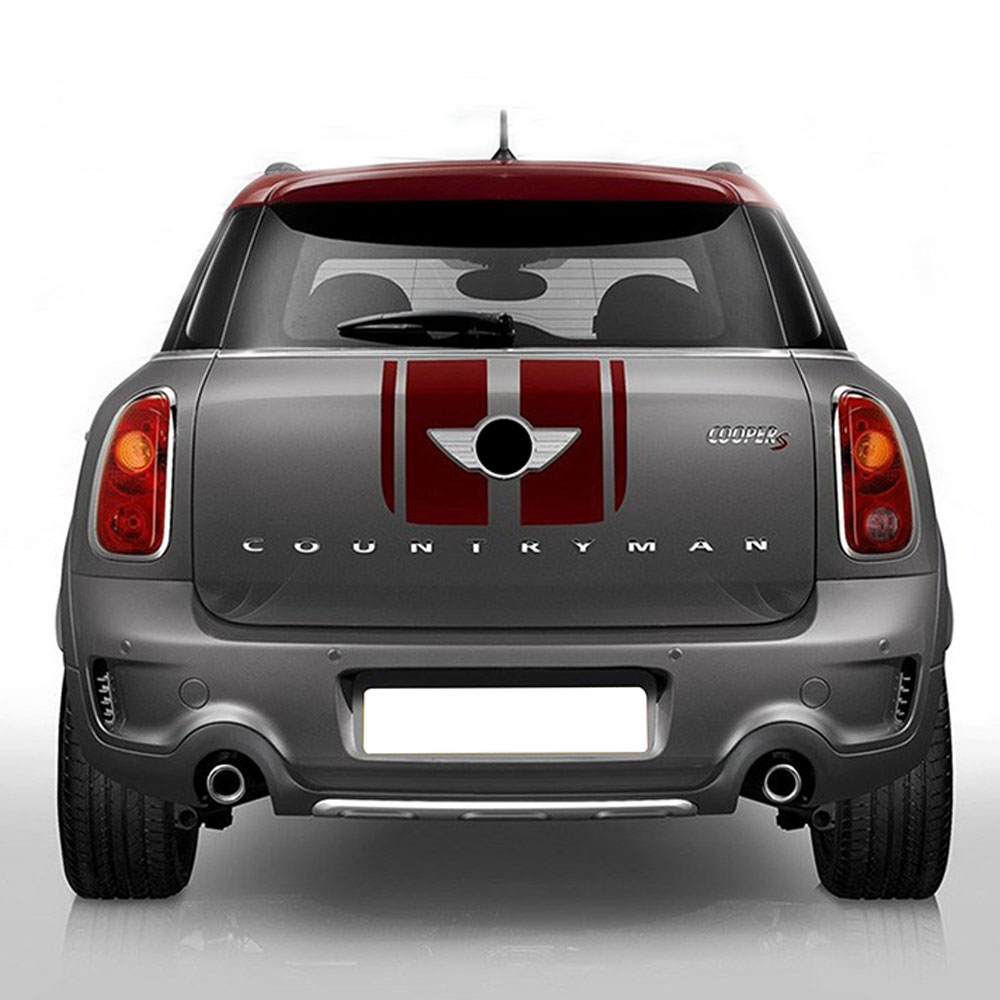 Red Racing Hood Side Trunk Sticker Stripe Kit For Mini Countryman Cooper S  R60