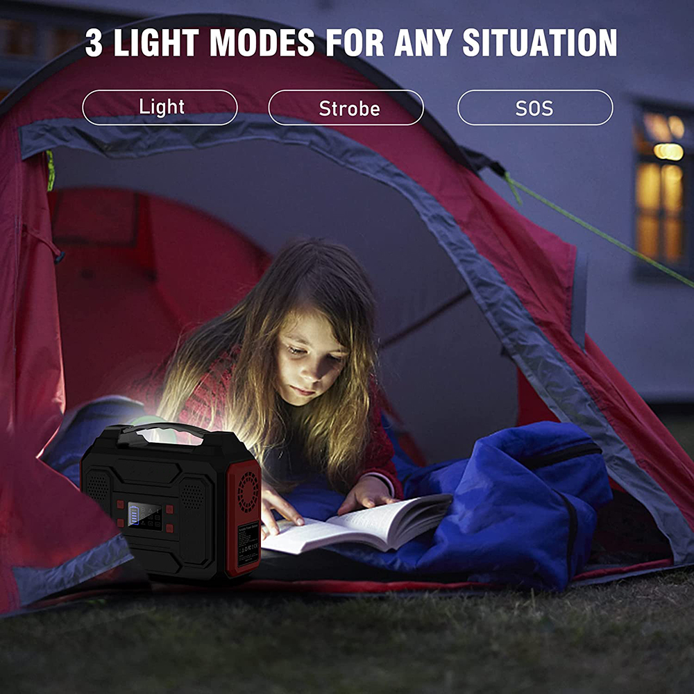 Portable Power Station 350W, Powkey 260Wh/70,000mAh Backup Lithium Battery,  110V Pure Sine Wave Power Bank with 2 AC Outlets, Portable Solar Generator  for Outdoors Camping Travel Hunting Emergency 