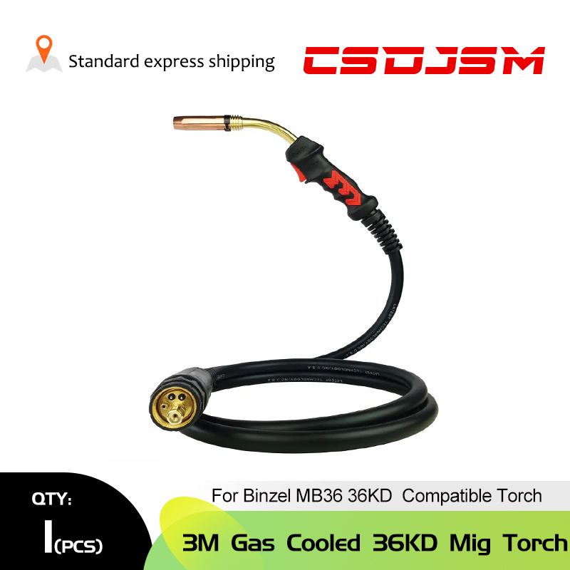 1pcs 3m/5m 36KD Water Cooled Mig Welding Torch Gun For Binzel Type