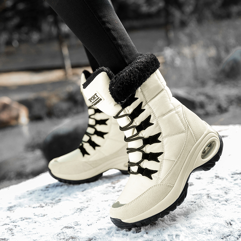Women's Winter Thermal Boots - Waterproof Snow Boots, Warm Hiking Work Shoes, Comfy Walking Sneaker Boots