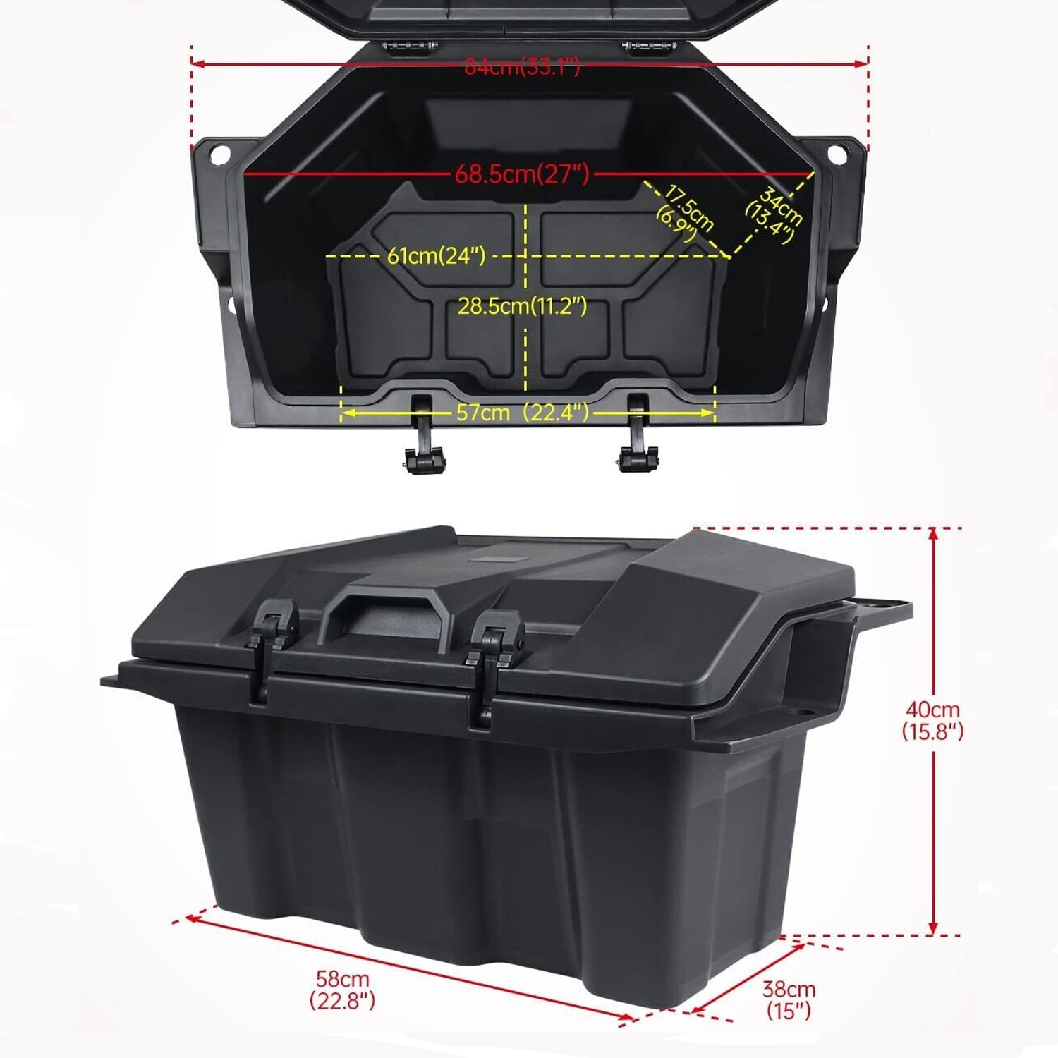 73QT Rear Cargo Storage Box for Polaris RZR PRO XP/XP 4 2020-2024