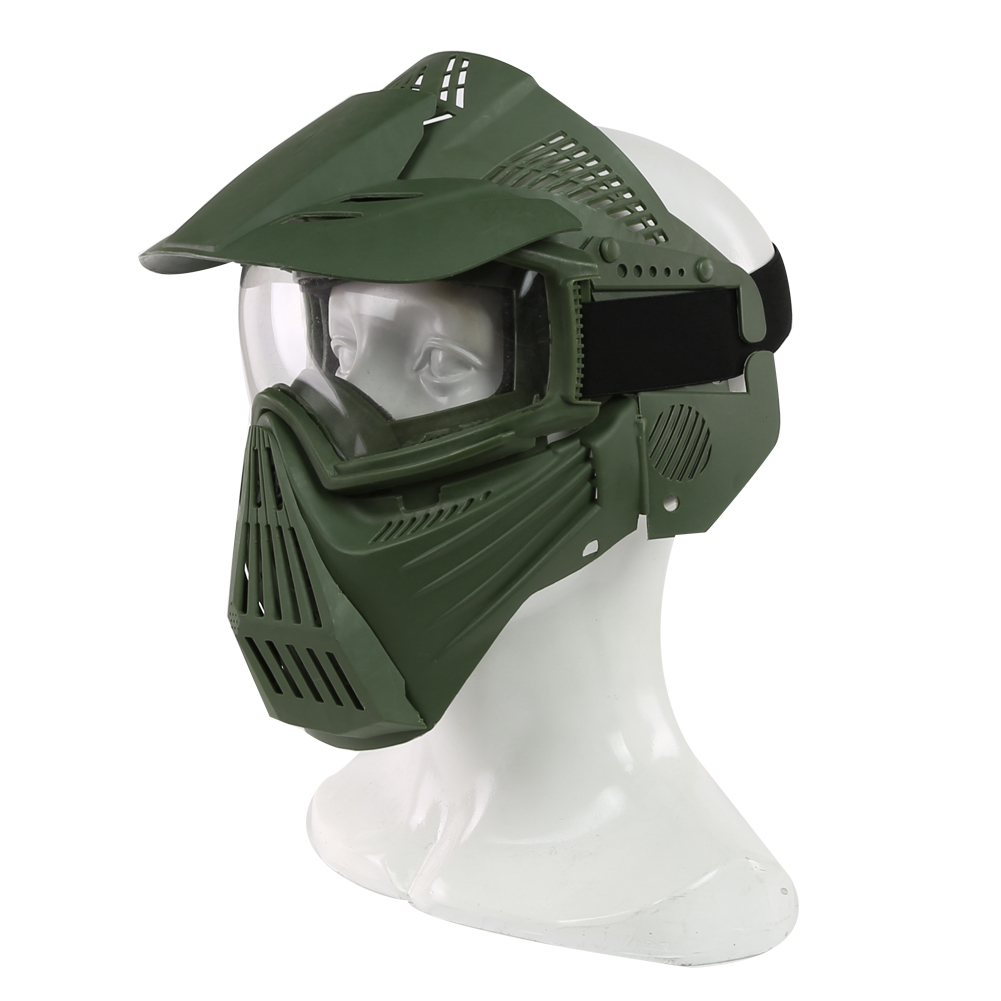 Tactical Military Game Paintball Airsoft Green Full Face Protective ...