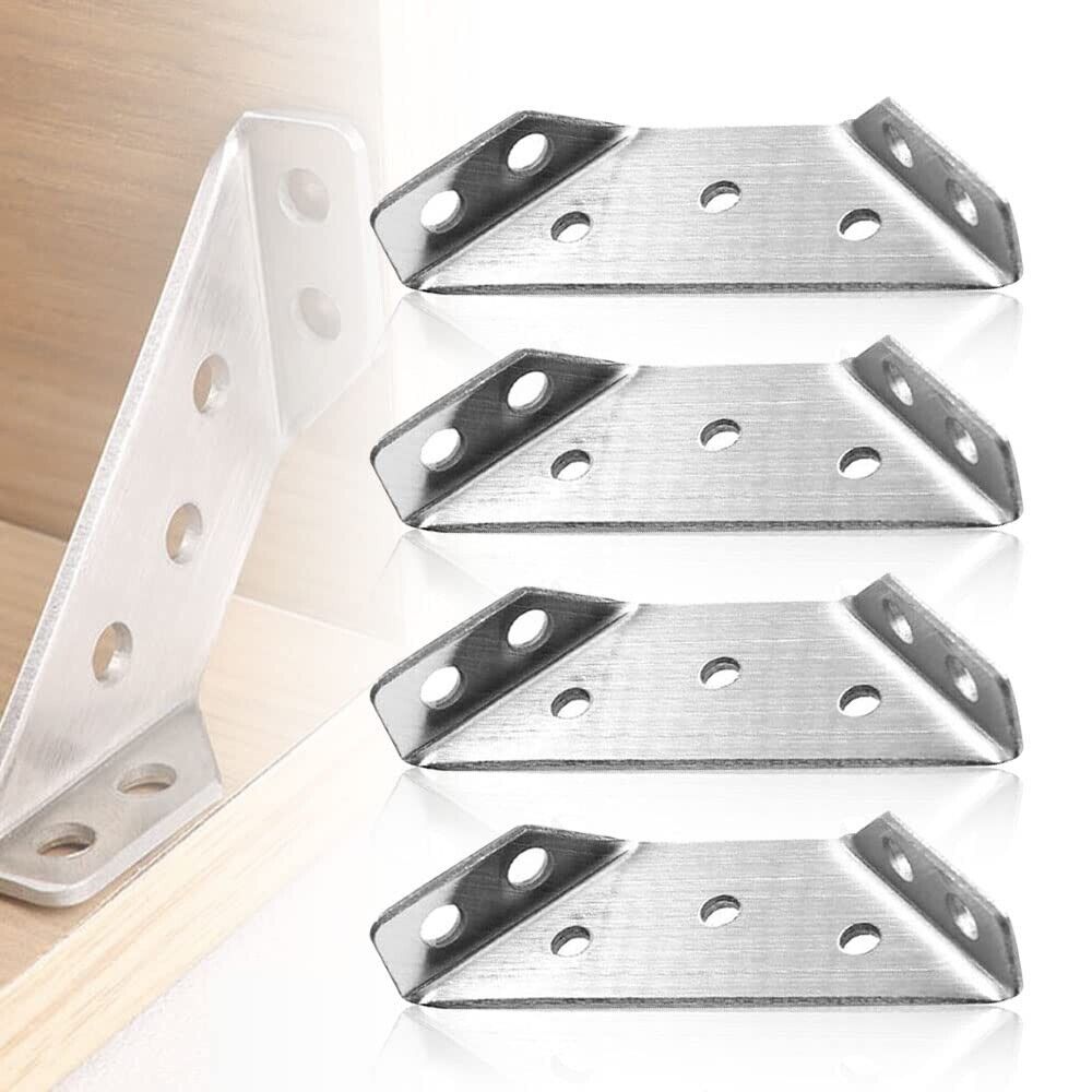 Universal Furniture Corner Connector Stainless Steel Corner Brackets for Cabinet Angle Shelf Support Fixed Brace Kits with Screw - 13 Universal Furniture Corner Connector Stainless Steel Corner Brackets for Cabinet Angle Shelf Support Fixed Brace Kits with Screw - 13