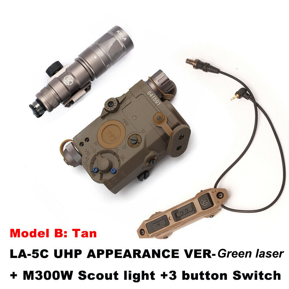 Tactical PEQ 15 UHP IR Green Dot Laser M300W Strobe Flashight Kit