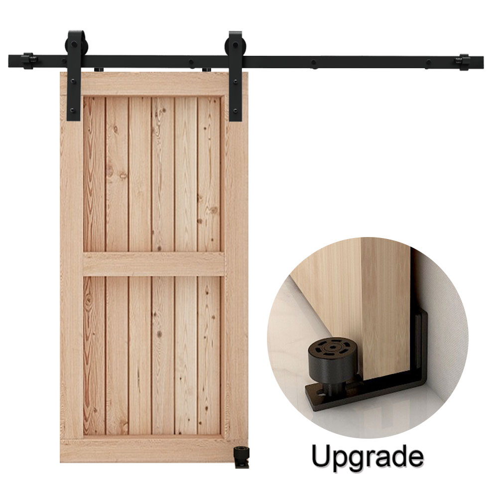 CCJH 5/6/6.6/8/10FT Sliding Barn Door Hardware Kit Track Adjustable Floor Guide CCJH 5/6/6.6/8/10FT Sliding Barn Door Hardware Kit Track Adjustable Floor Guide