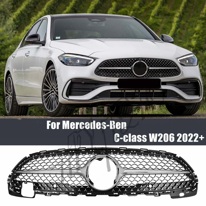 For Mercedes Benz C-Class W206 2022+ Diamond Style Grill Front Bumper Grille