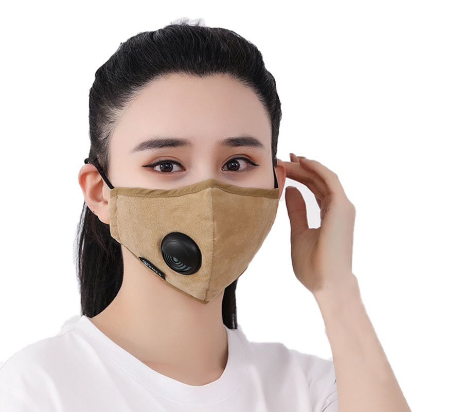 1x Reusable Washable Cloth Face Mask with Air Valve + 10pcs Carbon Filter