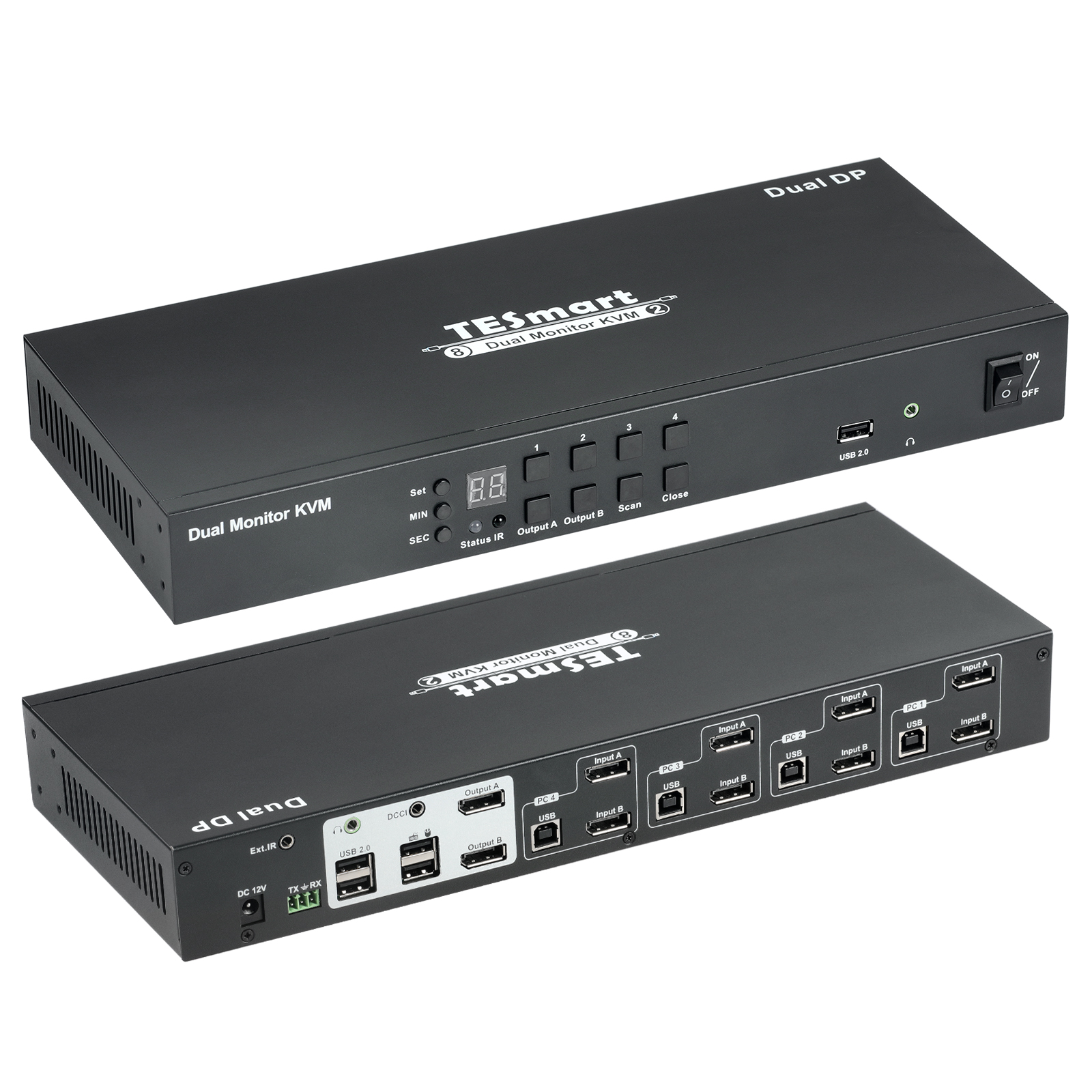 TESmart Dual Monitor KVM Switch 4x2 DisplayPort Monitors Updated 4K@60Hz | eBay