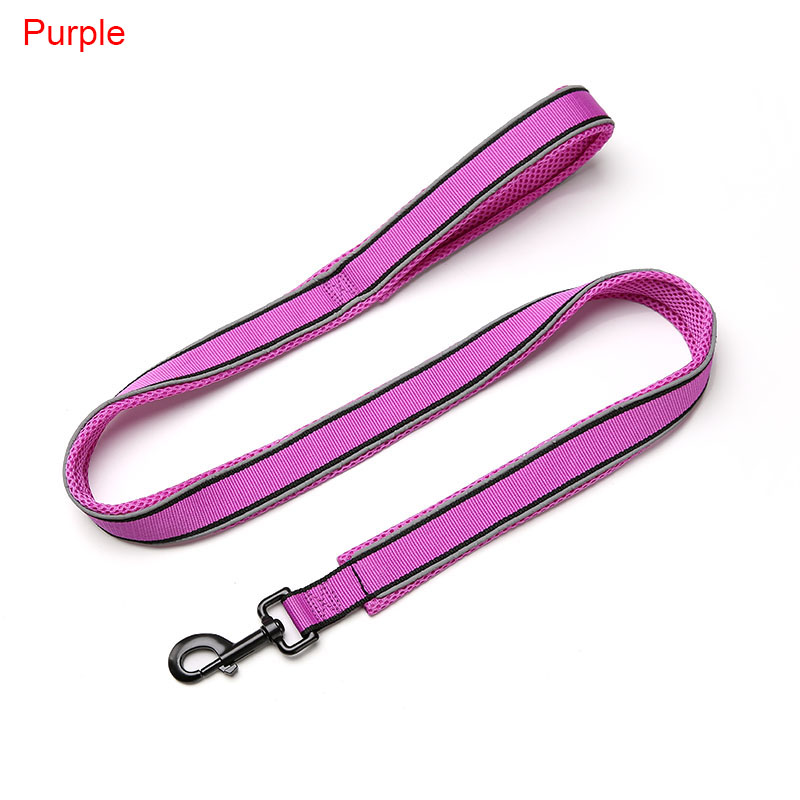 Dog Leads Leashes Night Reflective Threads Air Mesh Handle Safety ...