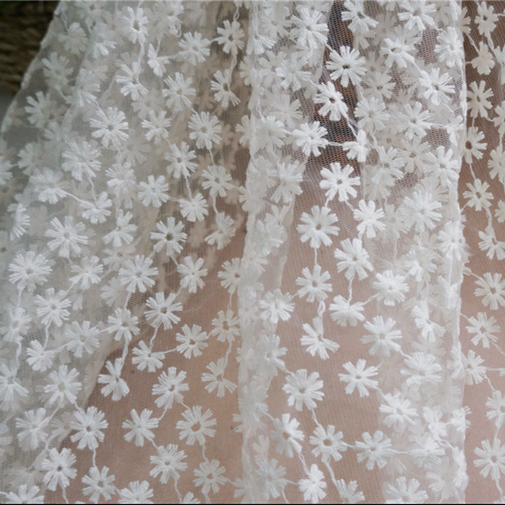 embroidered floral lace fabric