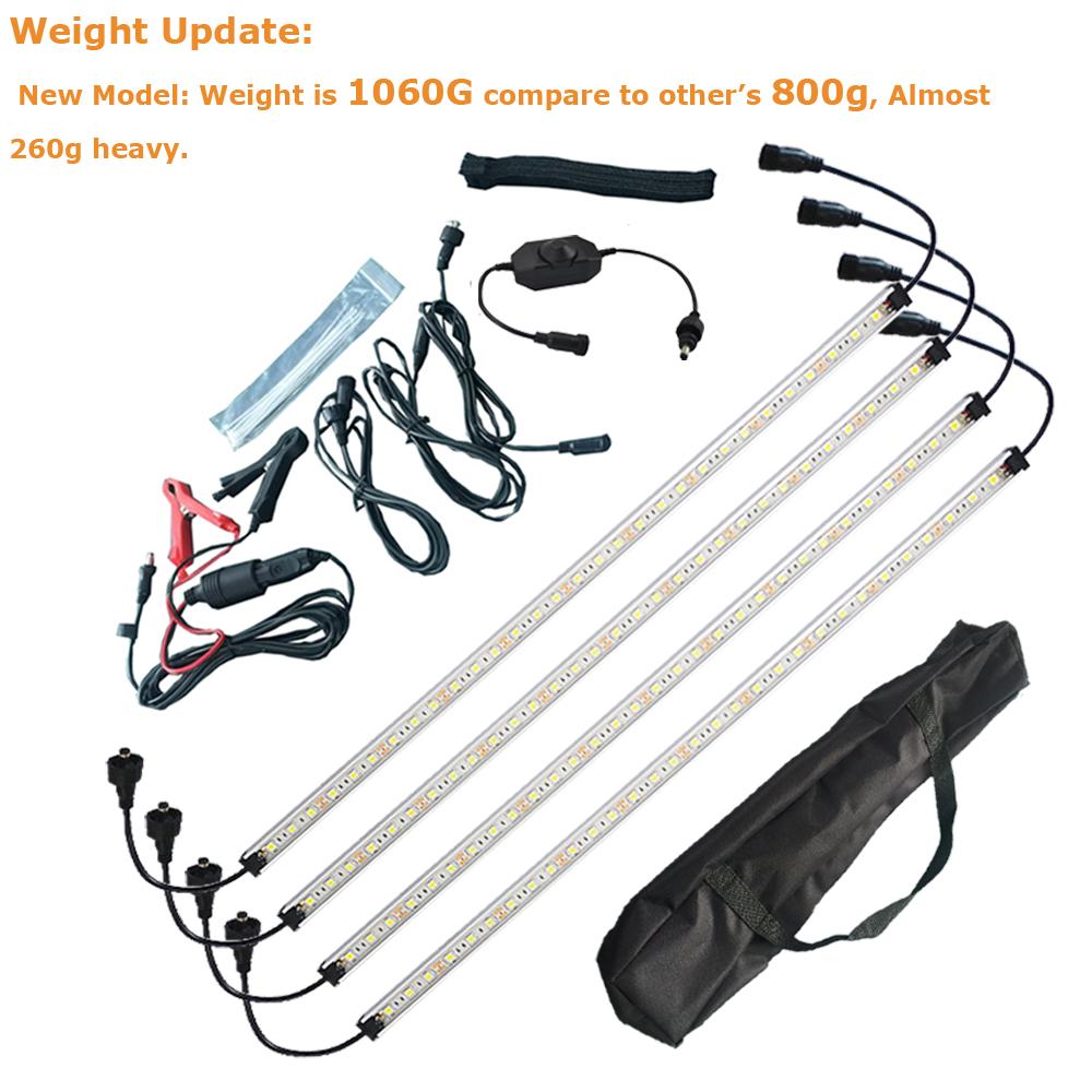 4X 12V LED Camping Lights Kit 5050 Strip Bar Rigid RV Caravan Camper
