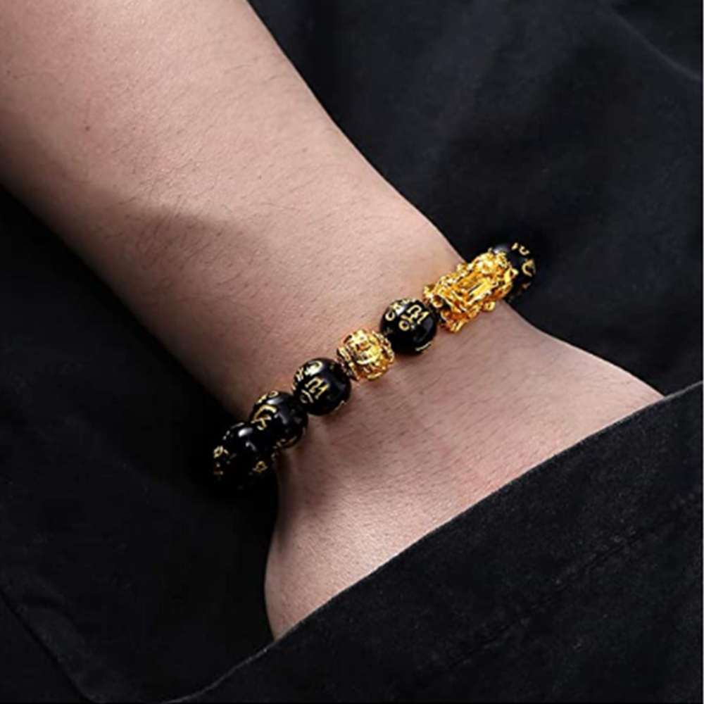 ××Luck Bracelets for Men Women Obsidian Bead Chinese Lucky Charm