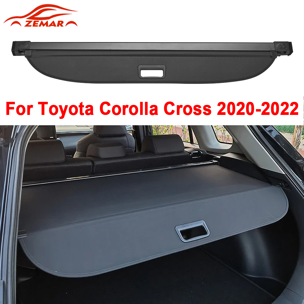 AUXMART Cargo Cover For Toyota Corolla Cross 2022 2023 2024 2025 Retractable Rear Trunk Cover Security Shield Shade Waterproof For Toyota Corolla Cross Cargo Cover Carbon Fiber Not For Corolla