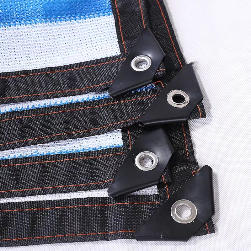 Customize 85 UV Blue & White Shade Cloth Taped Edge with Grommets