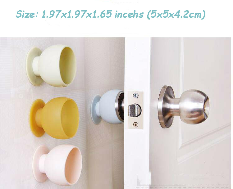 2 pack silicone door knob covers AntiStatic door stoppers wall