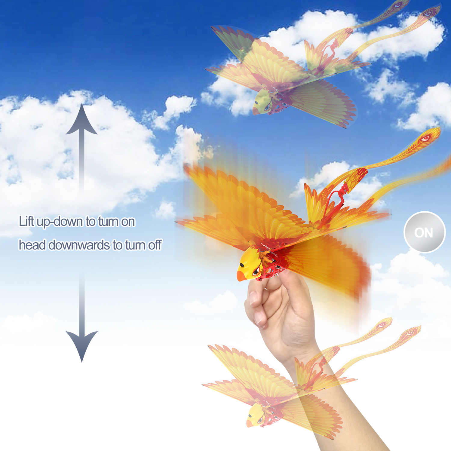 flying bird drone for cats
