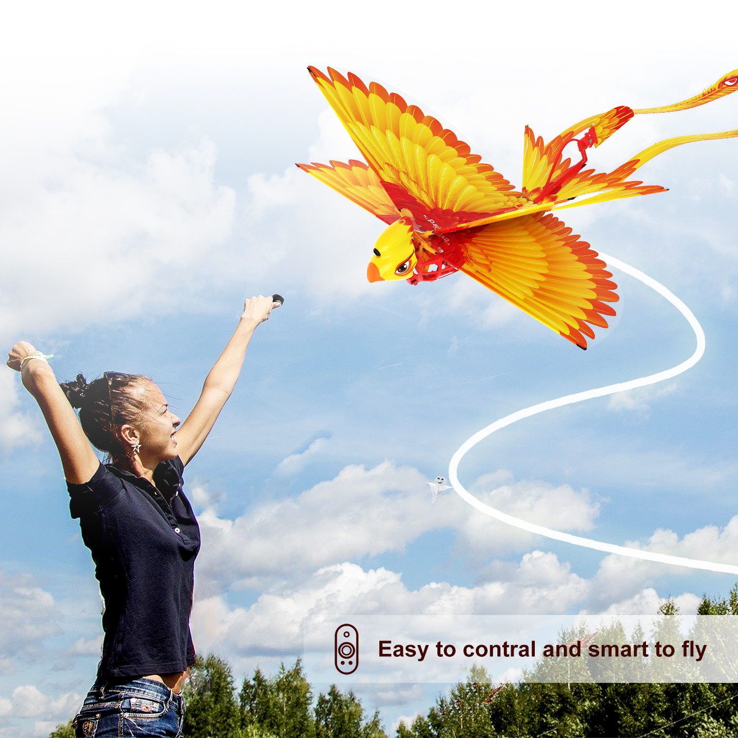 flying bird drone for cats