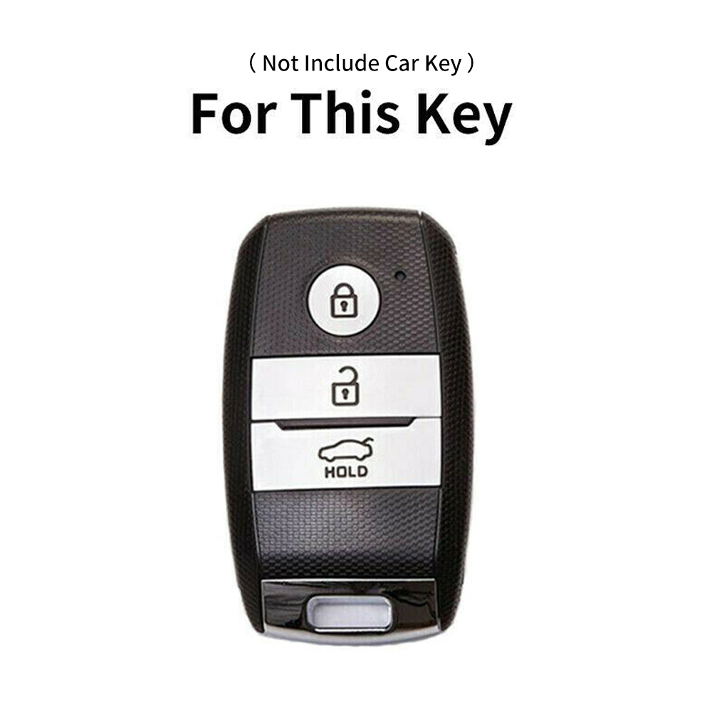 Carbon TPU Car Key Fob Cover Case Holder For Kia Rio Sportage Ceed ...