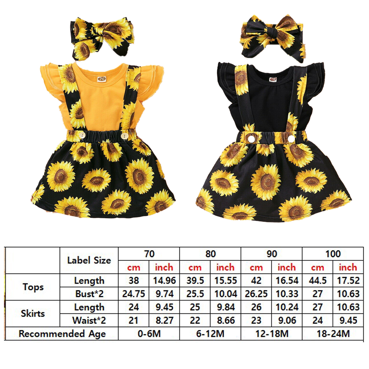 Newborn Baby Girl Floral Dress Clothes Ruffle Romper Tops Skirt 3Pcs Outfits Set