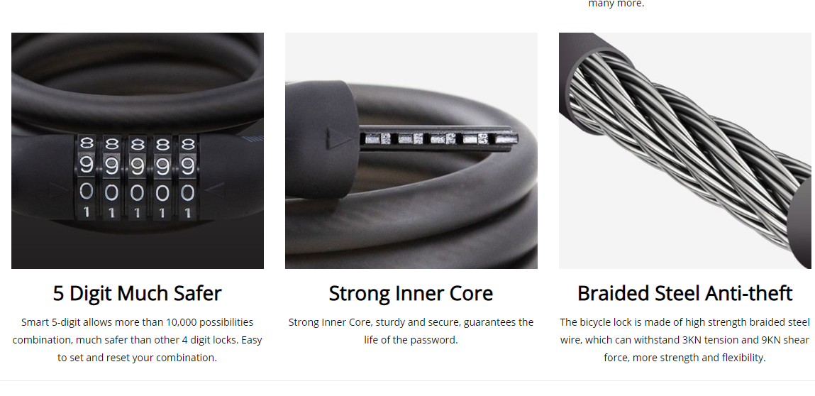 Segway Ninebot 5-Digit Combination Cable Lock for Bikes and Scooters | eBay