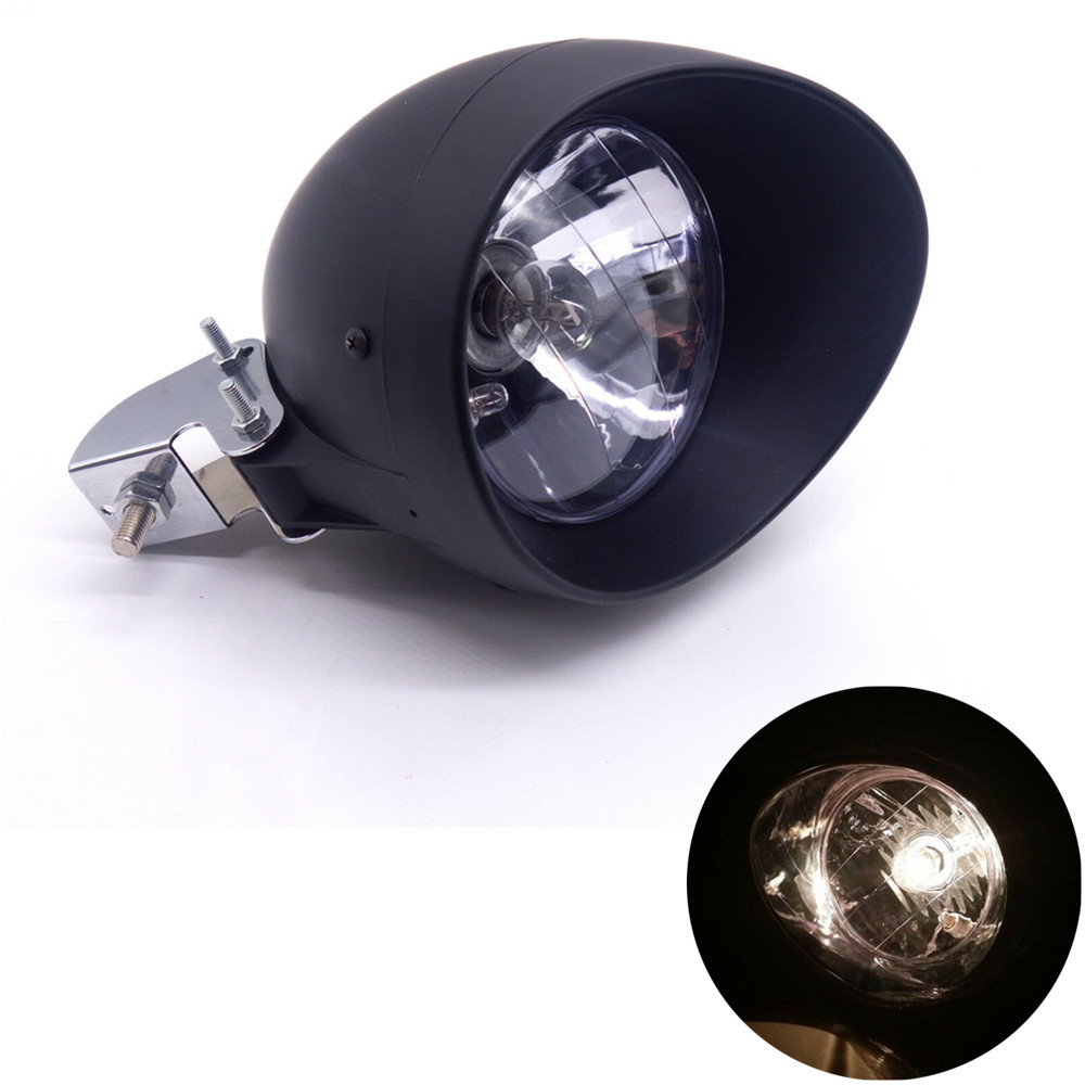 Black Motorcycle Bullet Headlight Head Light Lamp For Harley Honda