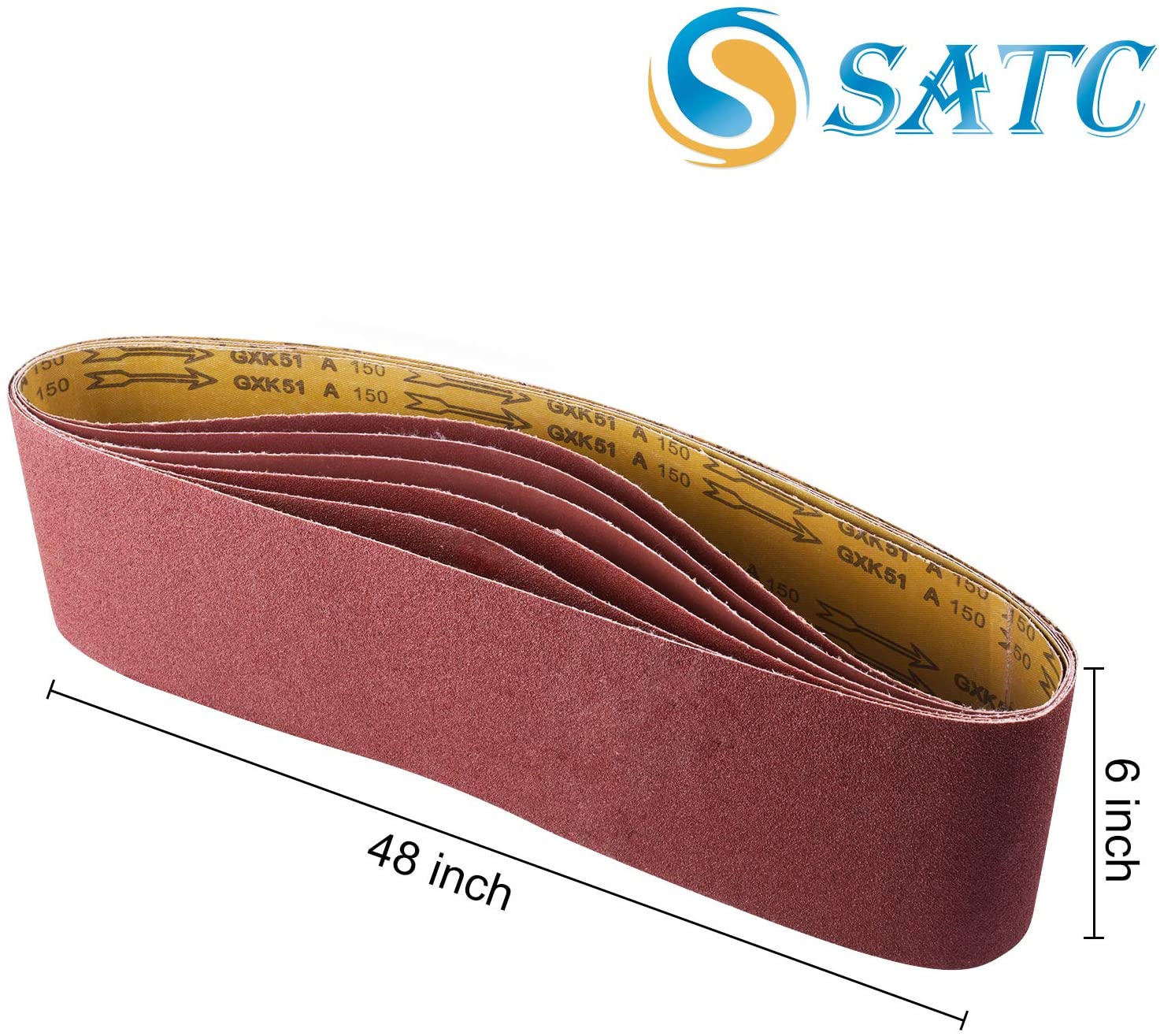 6x48 Inch Belt Sander Sanding Belts 6PCS Aluminum Oxide Belt Sandpaper
