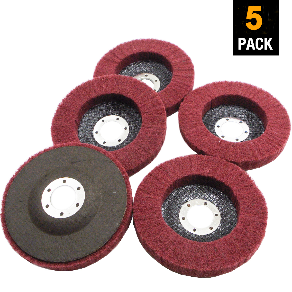 5 PCs 41/2'' Nylon Fiber Flap Polishing Wheel Flap Disc 320Grit