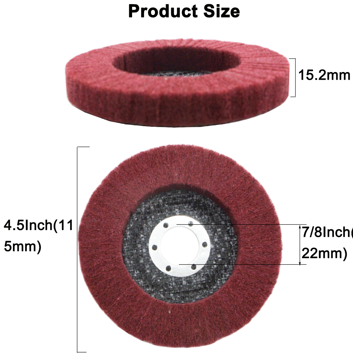5 PCs 41/2'' Nylon Fiber Flap Polishing Wheel Flap Disc 320Grit