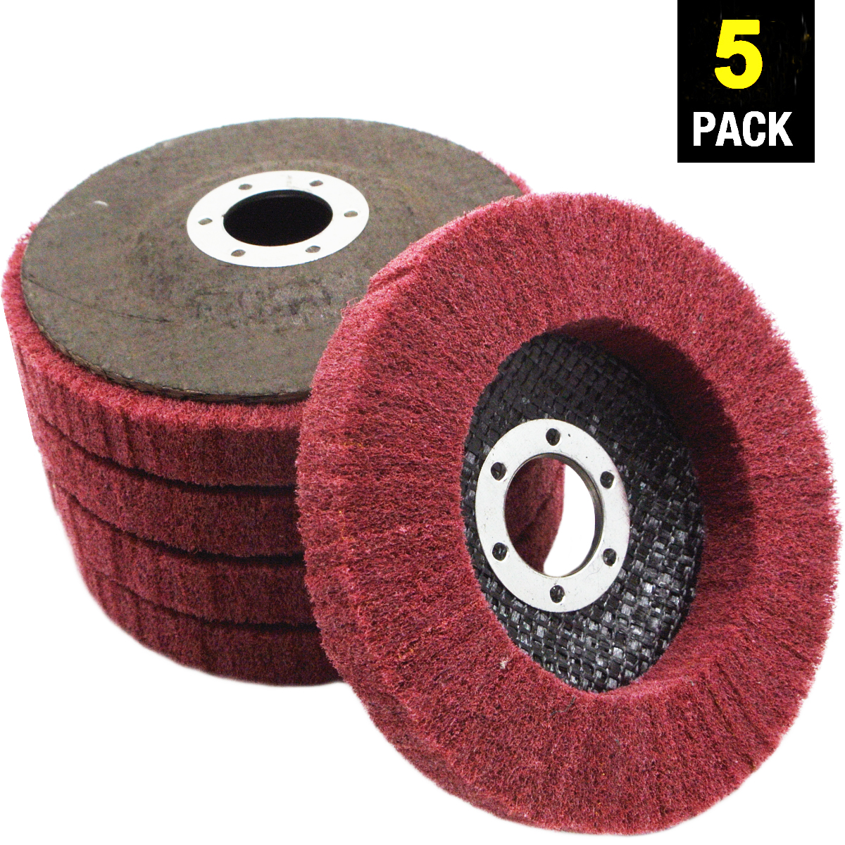 5 PCs 41/2'' Nylon Fiber Flap Polishing Wheel Flap Disc 320Grit