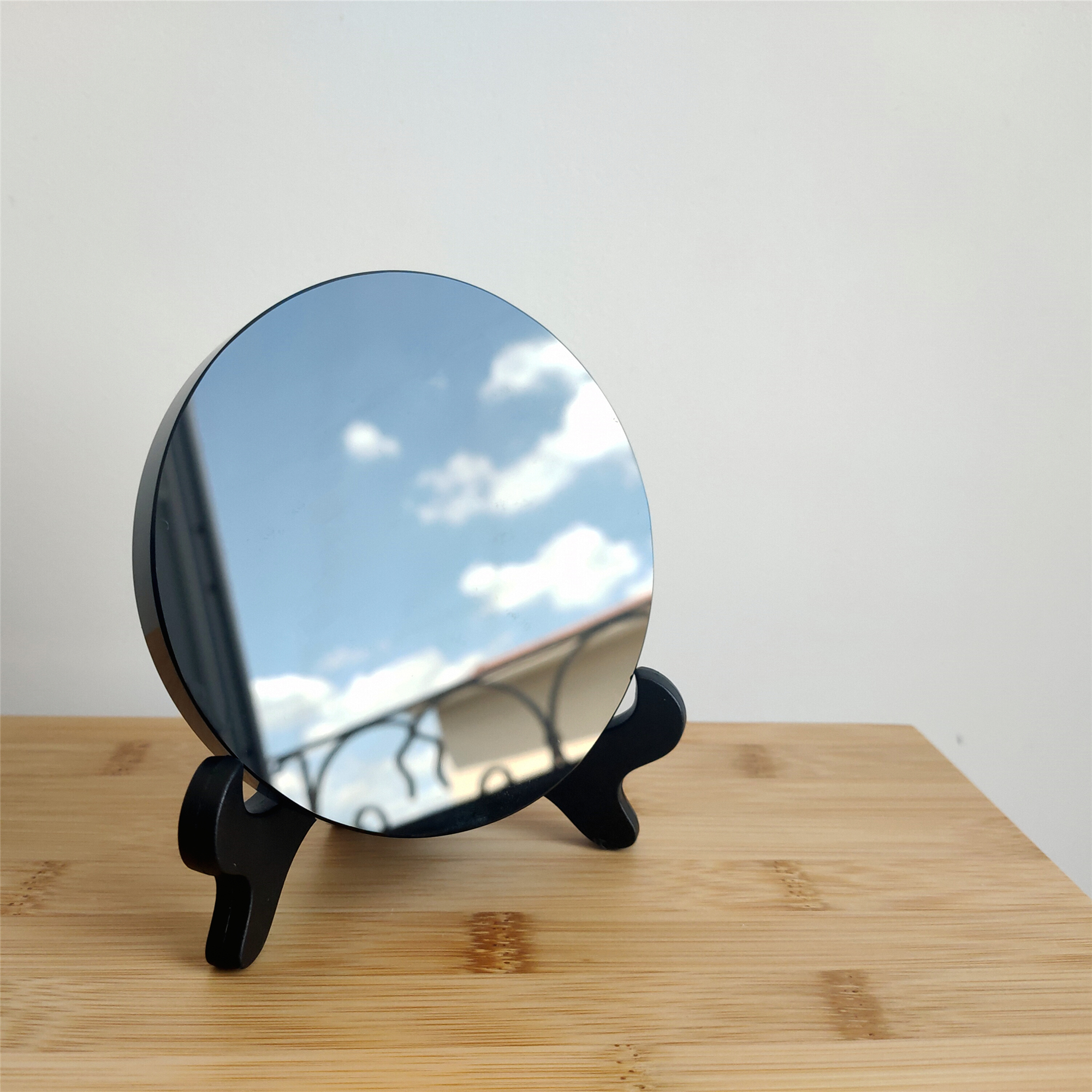 Black Obsidian Mirror with Stand Scrying Mirror Divination Tools 