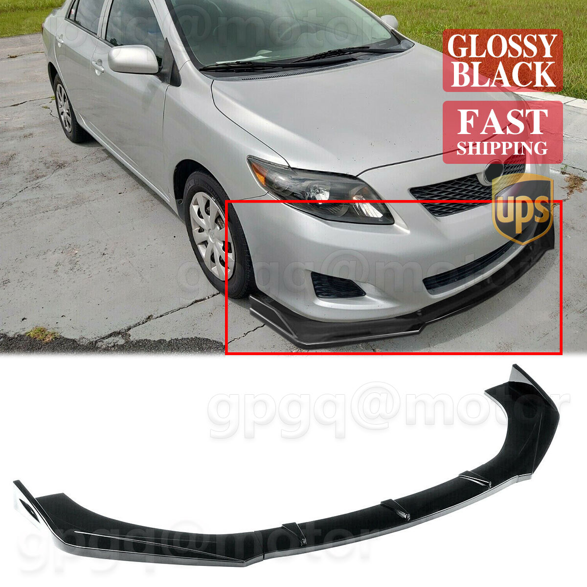 Glossy Black For Toyota Corolla 2008-2013 JDM Front Bumper